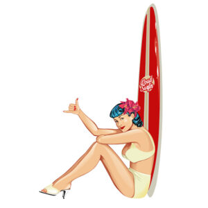 Road-Surfin-Girl - Aufkleber (Links)