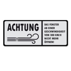 Vorsicht Wind - Aufkleber