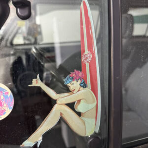 Road-Surfin-Girl - Aufkleber (Links, Hinterglas)