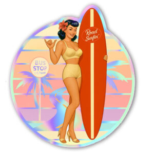 Road-Surfin-Girl Bus-Stop - Aufkleber